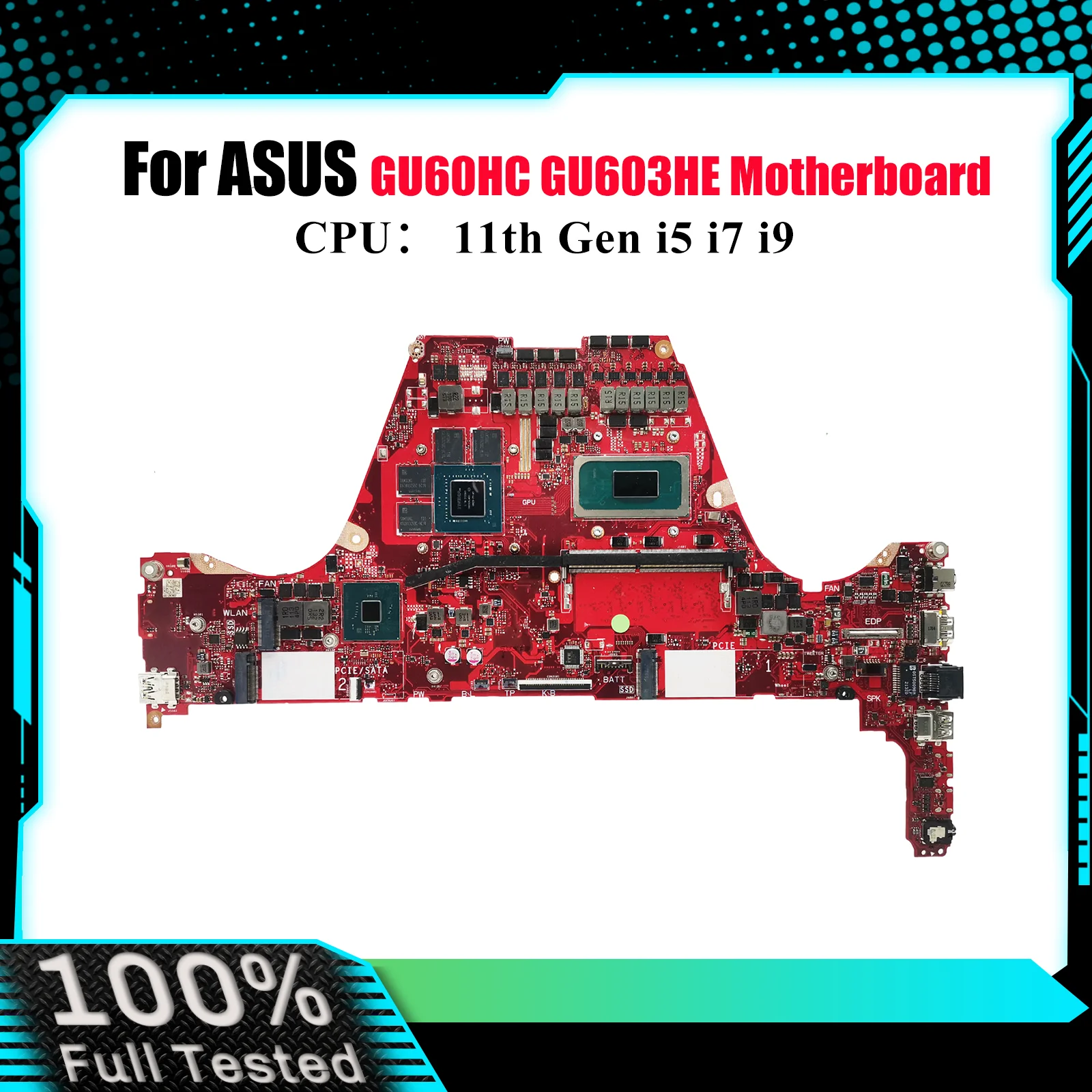 

Материнская плата GU603HE для ноутбука ASUS ROG Zephyrus M16 GU60HC GU603 GU603HE с 11-го поколения i5 i7 i9 100% тест, ОК, быстрая доставка