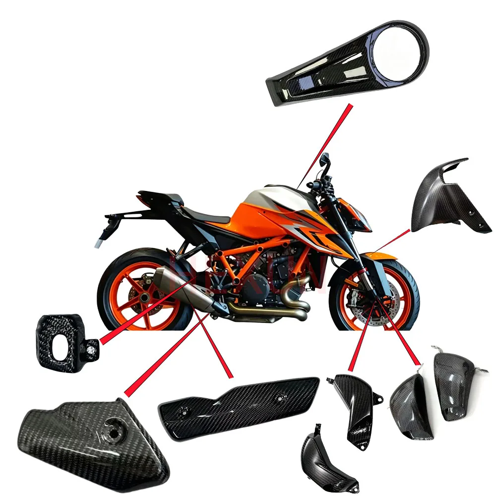 

For KTM 1290 SDR Super Duke 3K Dry Carbon Fiber material - Vehicle flow shield, Housing, mud shield (models 2020-2023 and 2024）
