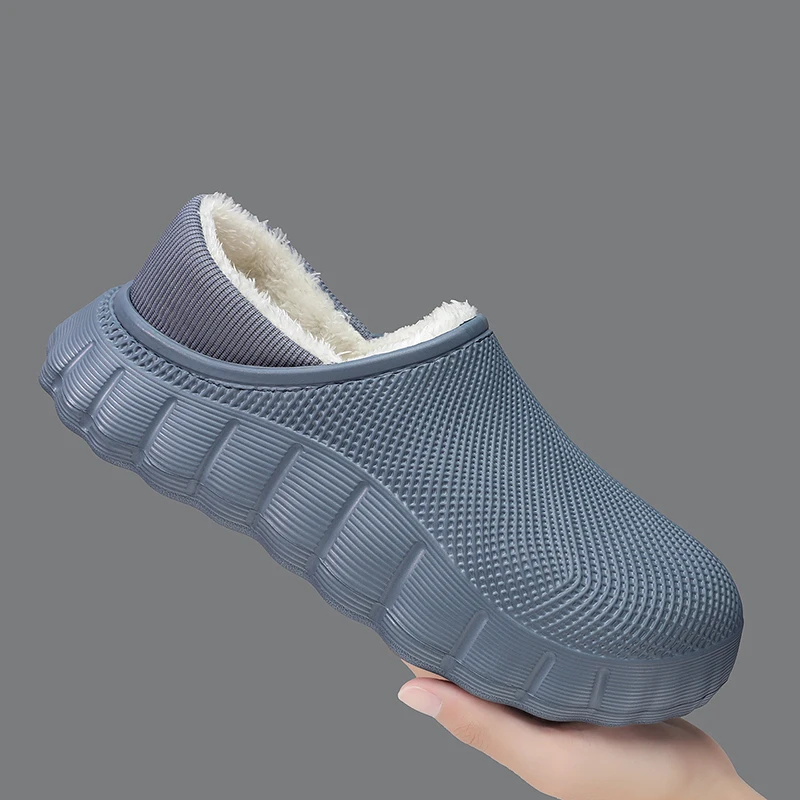 Autumn Men's Winter Slippers Outdoor Cotton Boots Indoor Fur Warm Cloud Slippers Shoes Man Anti-slip House Plush Winter Slippers