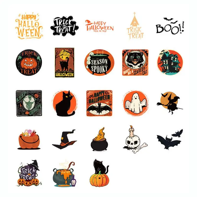 ฮาโลวีนชุดสติกเกอร์การ์ตูนอะนิเมะสมุดภาพสติกเกอร์ฟักทอง Ghost BAT Skull แล็ปท็อปสําหรับงานฝีมือ Scrapbooking