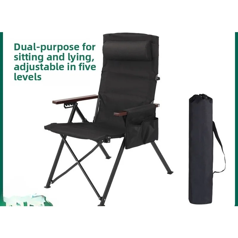 

Outdoor leisure folding lounge chair Lightweight beach chair Convenient picnic camping High back fur seal