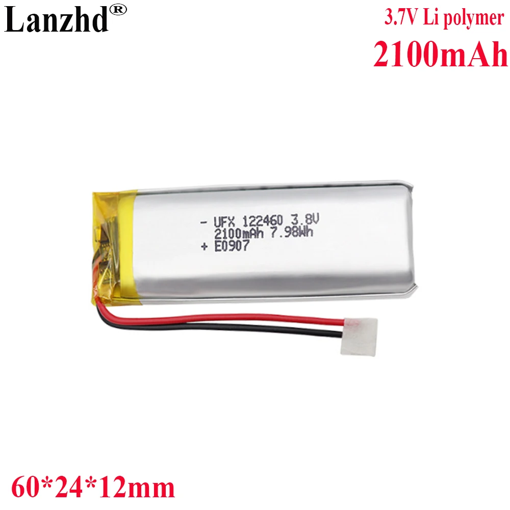 3.8V Li Lithium Polymer Battery 2100mah For Shaver walkie-talkie Light flashlight Small air pump LED luminaire 122460