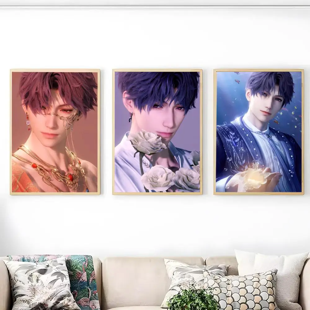 

R-Rafayel Love And D-Deepspace Painting Calligraphy Minimalist Print Canvas Poster Unframed Wall Art For Home Office Decor