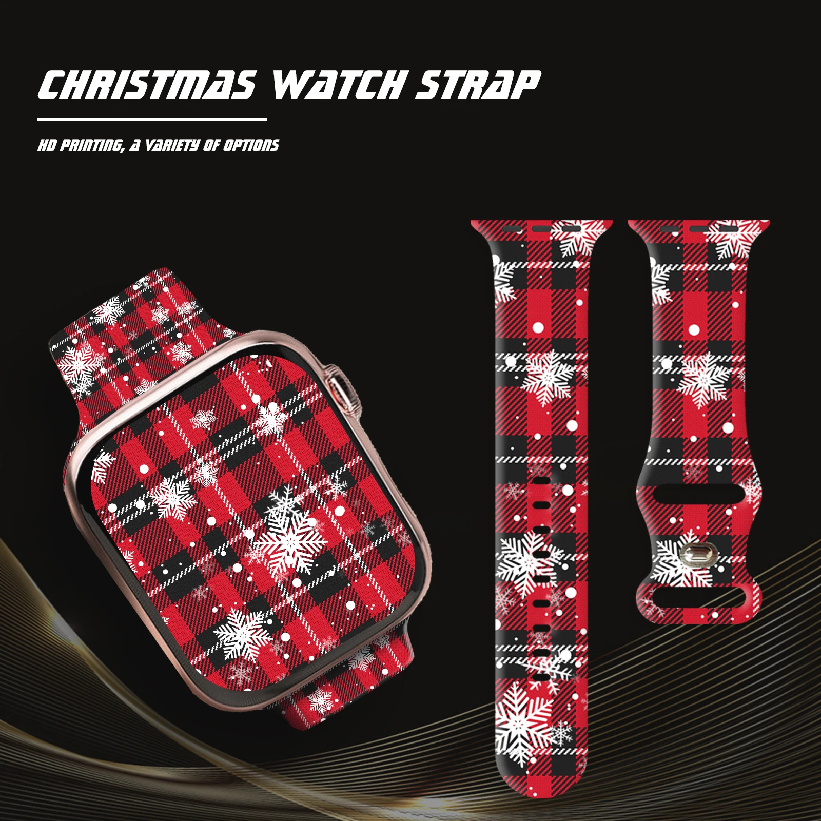 Romantic Christmas， for Apple watch band, for 38/40/41/42/44/45/49MM, for Apple watch straps