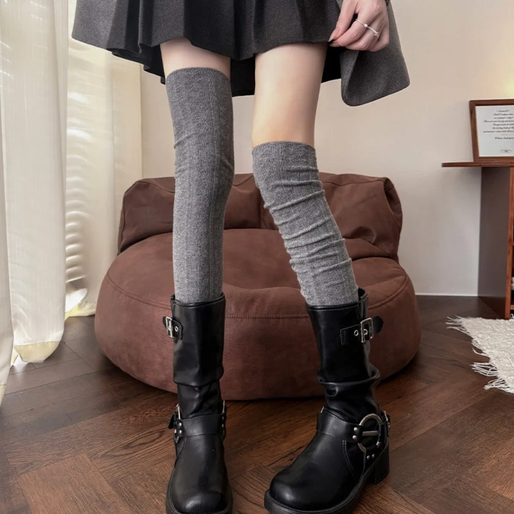 

New Breathable Women Socks Elastic Thermal Insulated Knitted Stocking 66cm Long Socks Autumn Winter