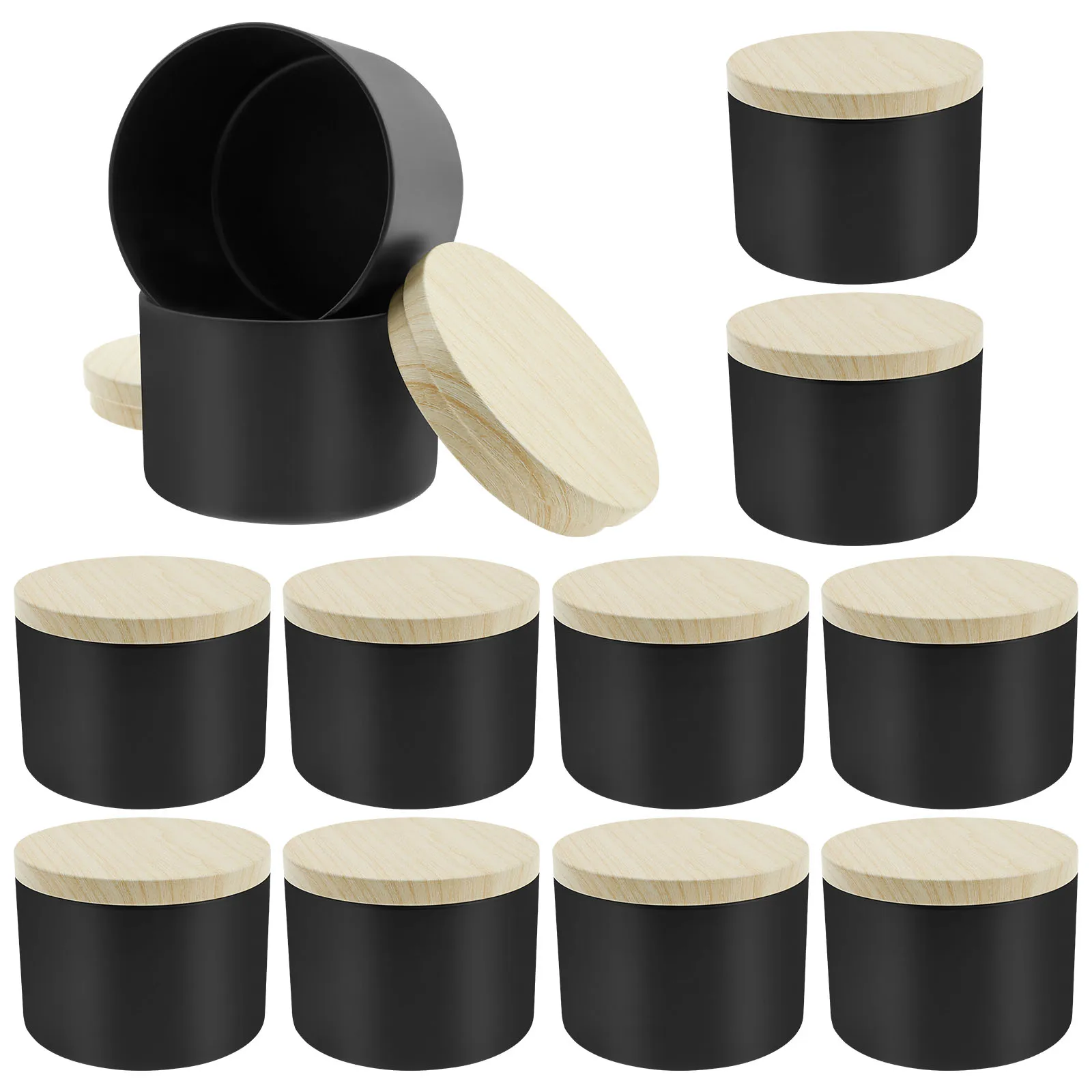 12 قطعة 8 أوقية علب شمعة حديدية لتقوم بها بنفسك الشموع صنع الجرار مع غطاء متعددة الأغراض لتقوم بها بنفسك حاوية شمع لصنع الشموع ديكور المنزل #1