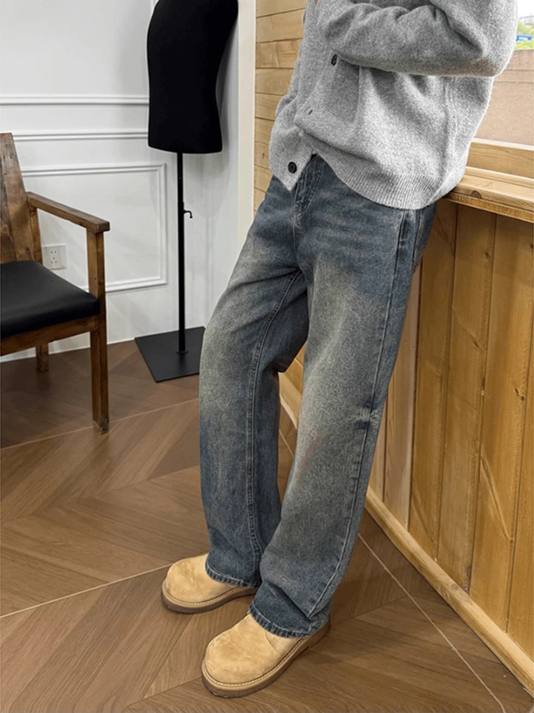 

Мужские джинсы из синего денима в американском ретро-стиле, прямые, классического кроя, для повседневной носки и путешествий