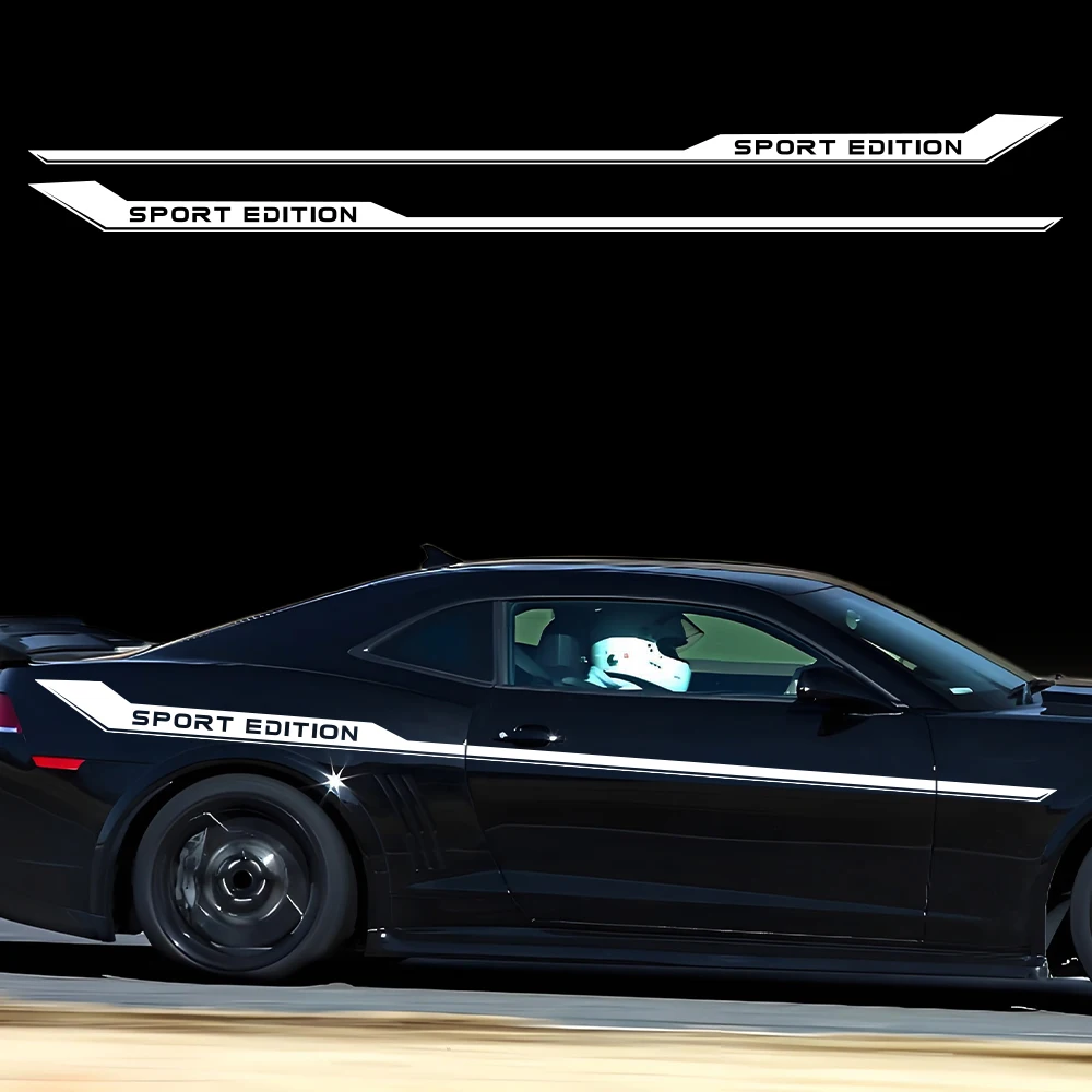 

Для Chevrolet Camaro Coupe 2010-настоящее время автомобильные наклейки на боковую виниловую наклейку на двери, комплект водонепроницаемых наклеек из ПВХ, автомобильные аксессуары