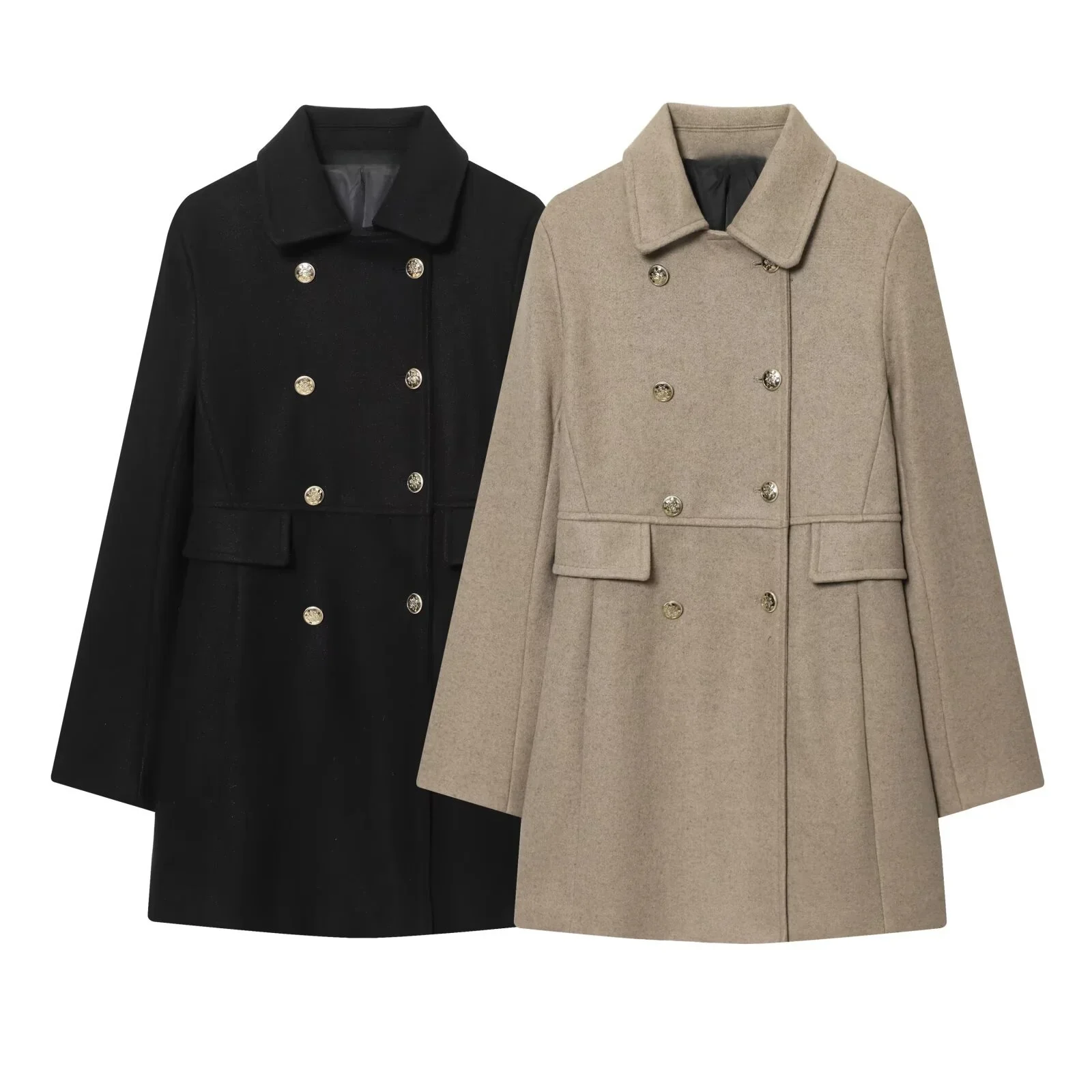 

Новое зимнее женское повседневное модное простое короткое пальто с двойными лацканами и длинными рукавами, женская высококачественная куртка