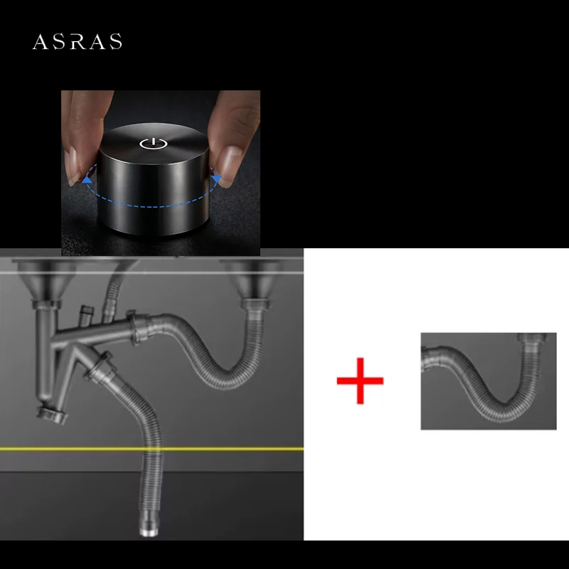 double-sink-control-drain-set-single-pipe