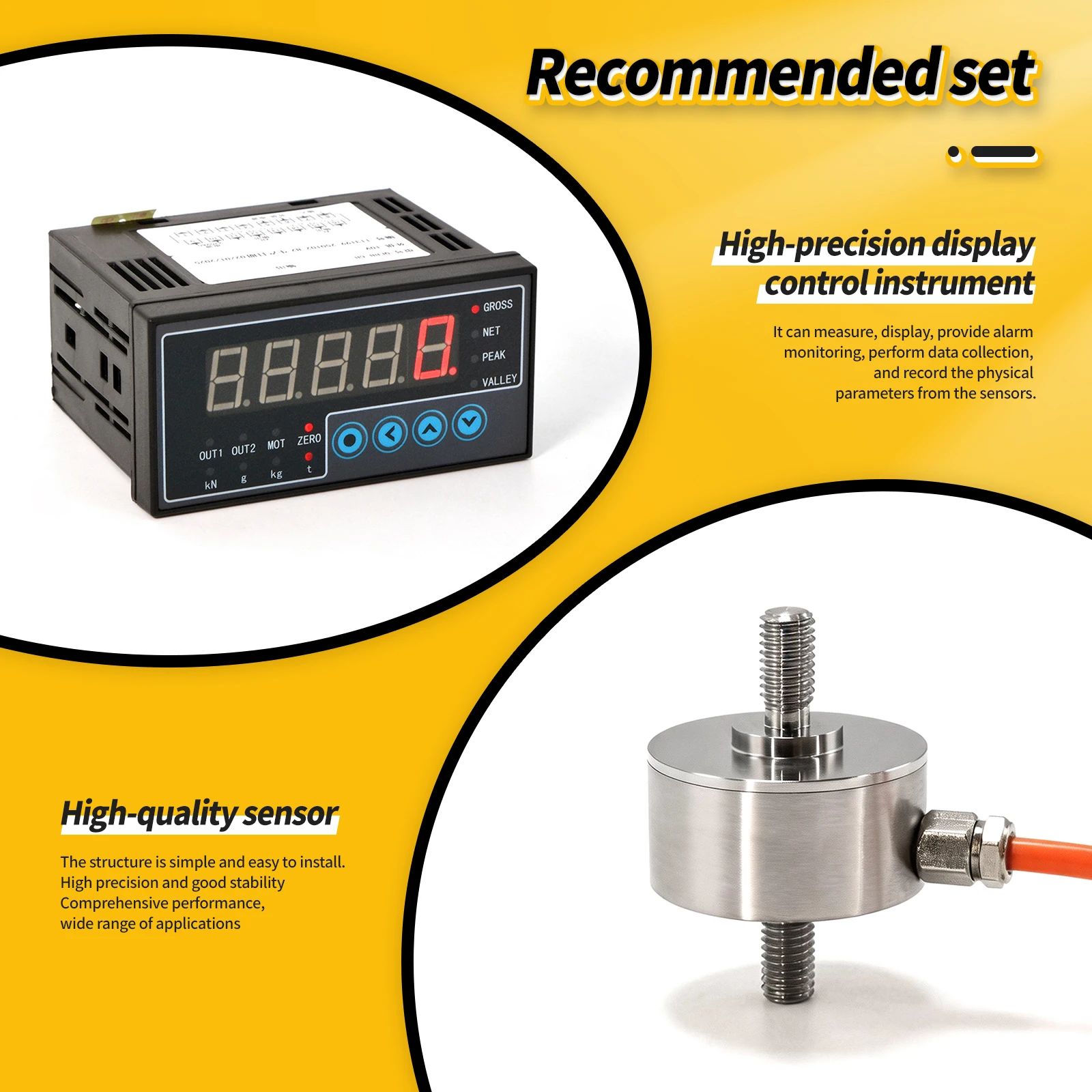 Micro Capsule Load Cell 0-2T with Control Instrument for Direct Display,Test Tensin and Compression Force,10kg 20kg