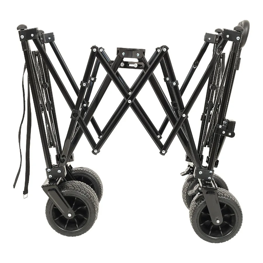 折りたたみ式拡張ワゴン、耐荷重480ポンド、頑丈な折りたたみ式ユーティリティガーデンカート、大型オールテレインタイヤ付き