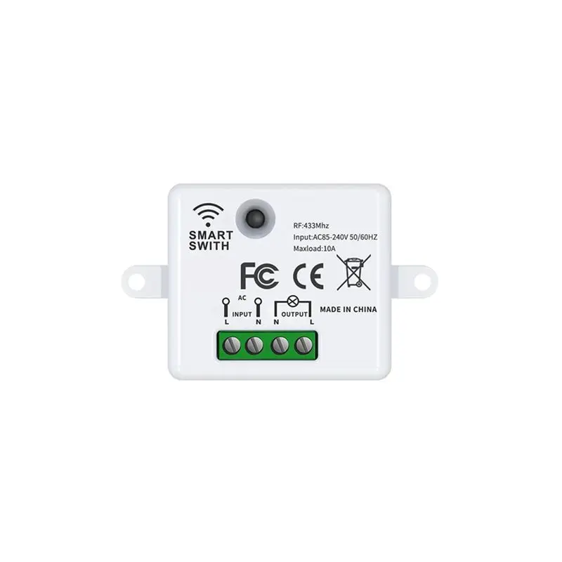 ABKQ-Tuya Wifi Rf433mhz Smart Wireless 1 Gang Remote Control Switch Wall Switch For LED For Lamp Lighting B