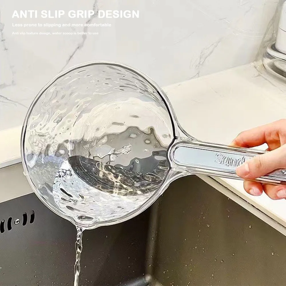 Durable Thickened Dipper Water Ladle Transparent Unbreakable Water Scoop PET Bathing Spoon Kitchen Gadgets