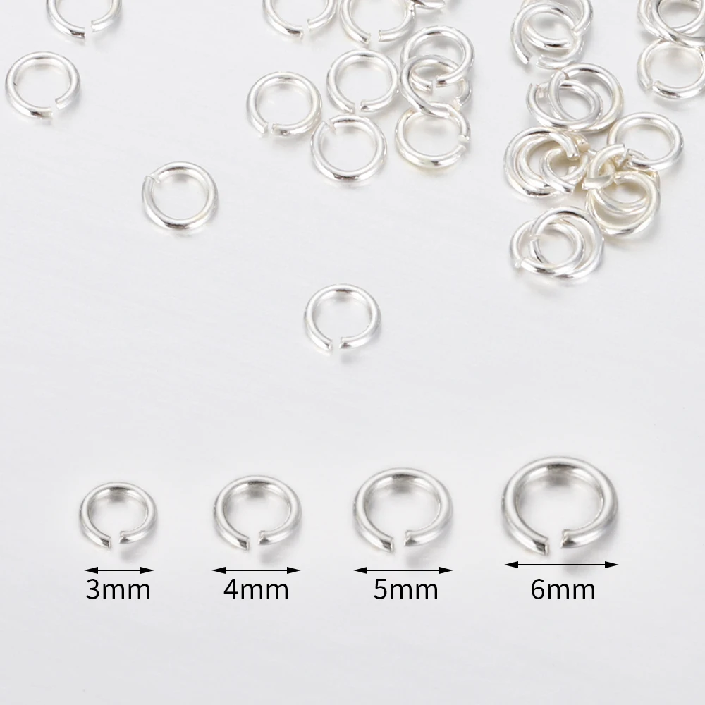 30-60pcs 925 Sterling Silver Open Jump Rings 3-6mm Split Ring Connectors for DIY Earrings Bracelet Jewelry Making Findings
