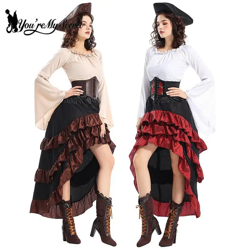 [You're My Secret] Carnival Retro Medieval Piracies Dress Retro Medieval Renaissance Dress Traditional European Clothing