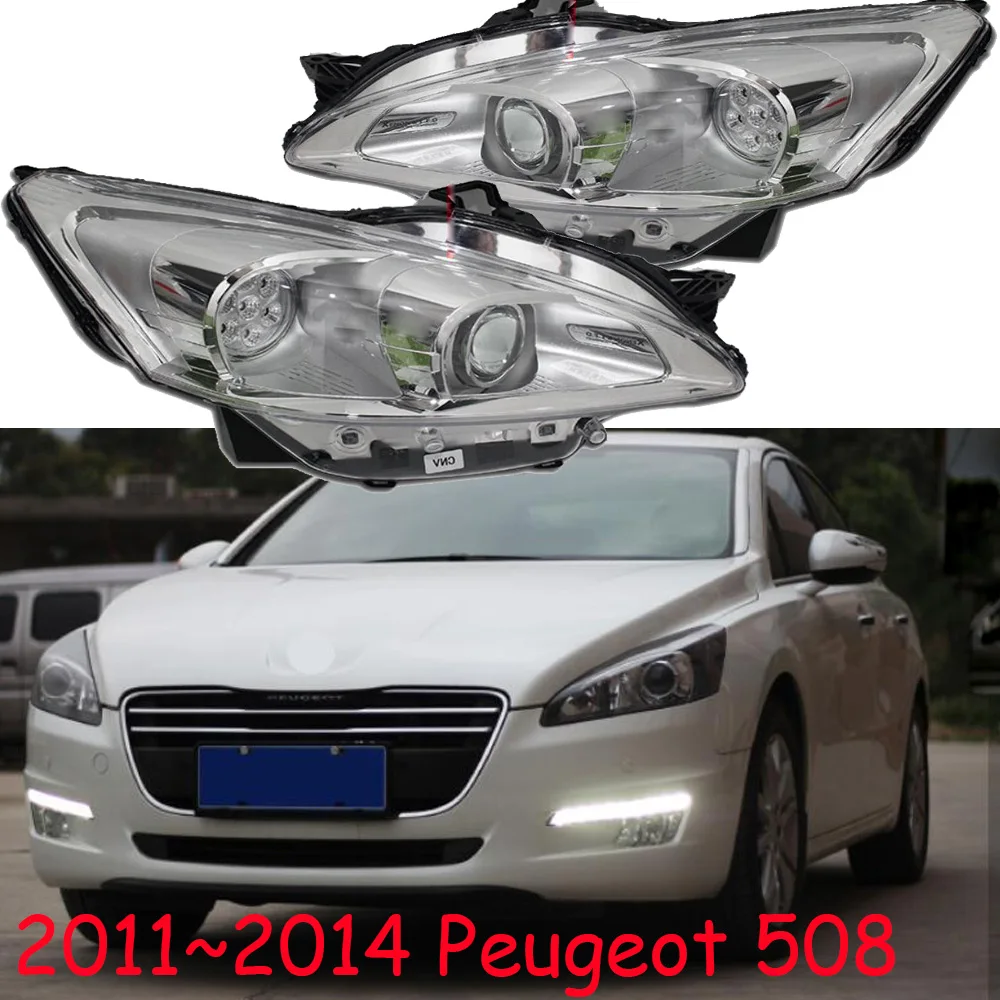 1pcs car bumper headlamp for Peugeot 508 headlight Peugeot508 2011～2014y car accessories head lamp for Peugeot 508 fog light