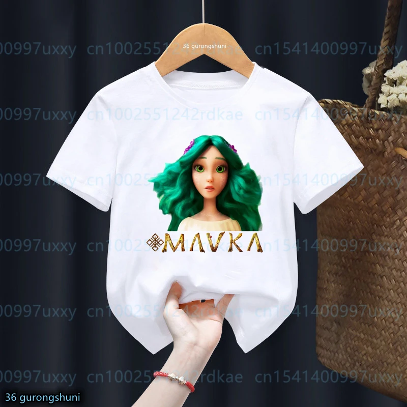 T-shirt for girls New Movie Mavka: The Forest Song Cartoon Print T-Shirt For Kids Summer Fashion Girls Clothing White Shirt Top