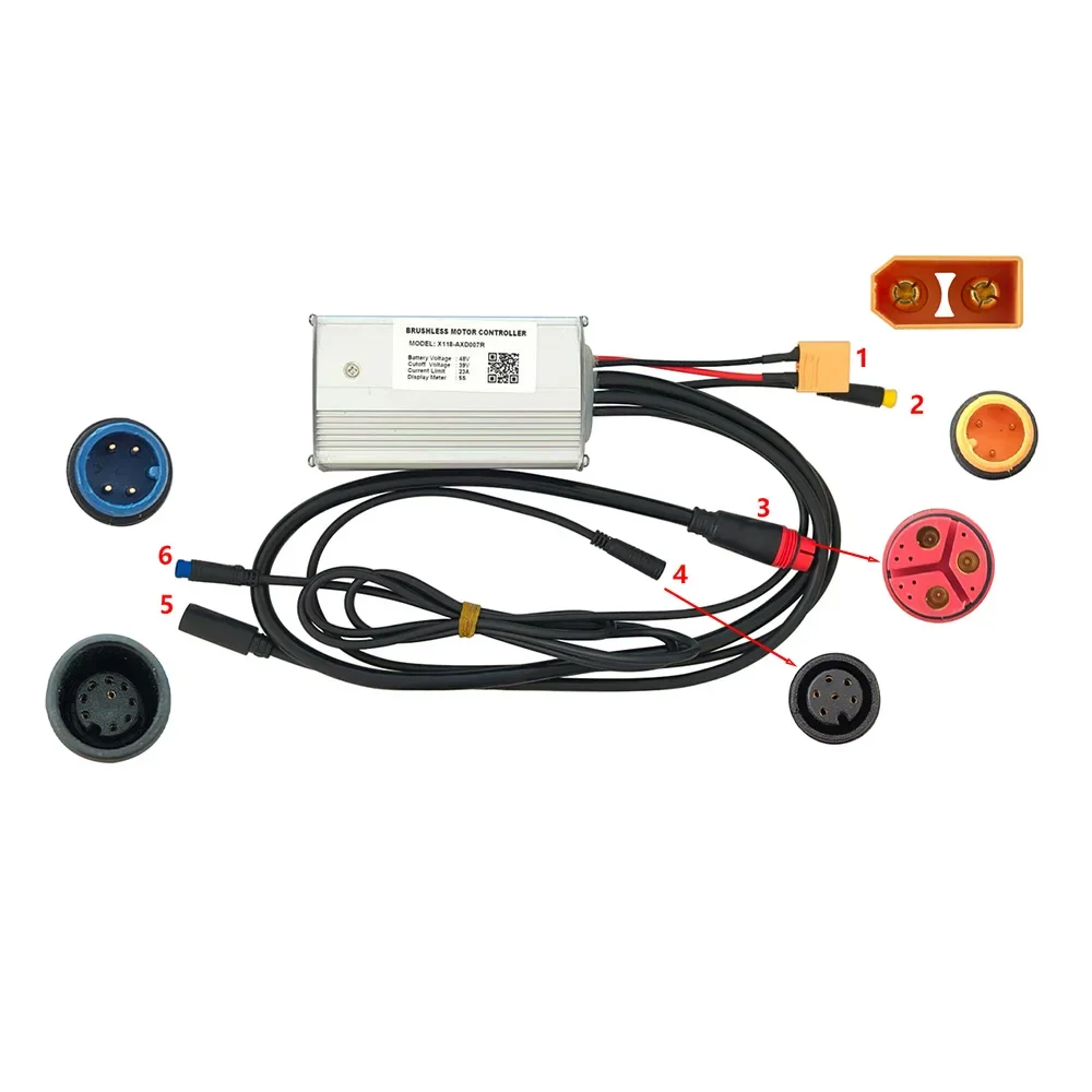 

Nulkomma Brushless Motor Controller X118-AXD007R 48V 23A for 5S Protocol Display Electric Scooters MTB Ebike Accessories Speed