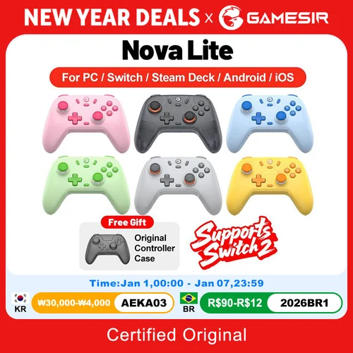 Gamesir Nova Lite Gamepads PC para Nintendo Switch 2 controlador Switch Steam Android iOS iPhone Control Hall efecto Joystick