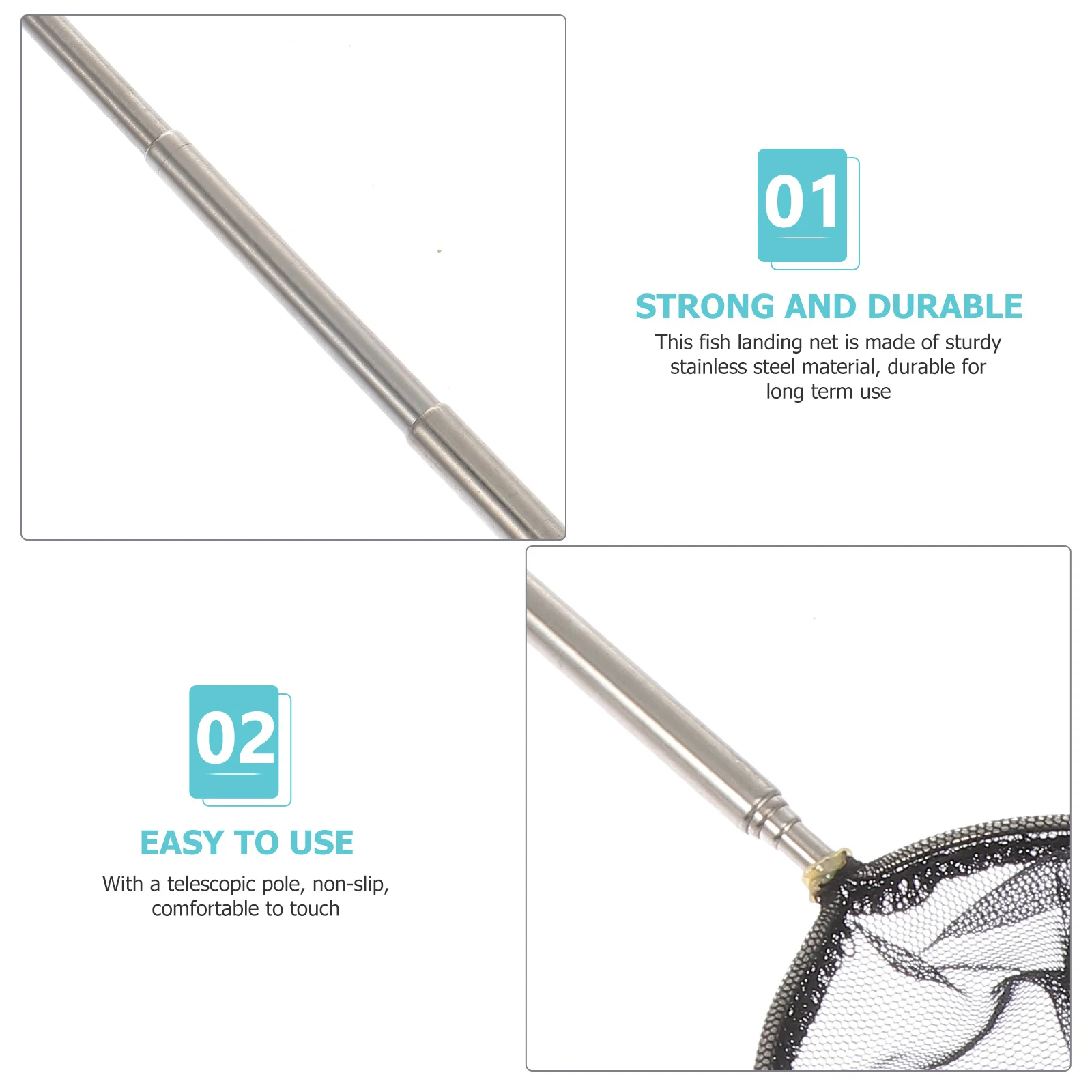 1 قطعة شبكة الروبيان تلسكوبي قابلة للتمديد شبكة أرضية الأسماك المحمولة المدمجة غرامة شبكة لصيد السمك الإصدار أداة معالجة الصيد