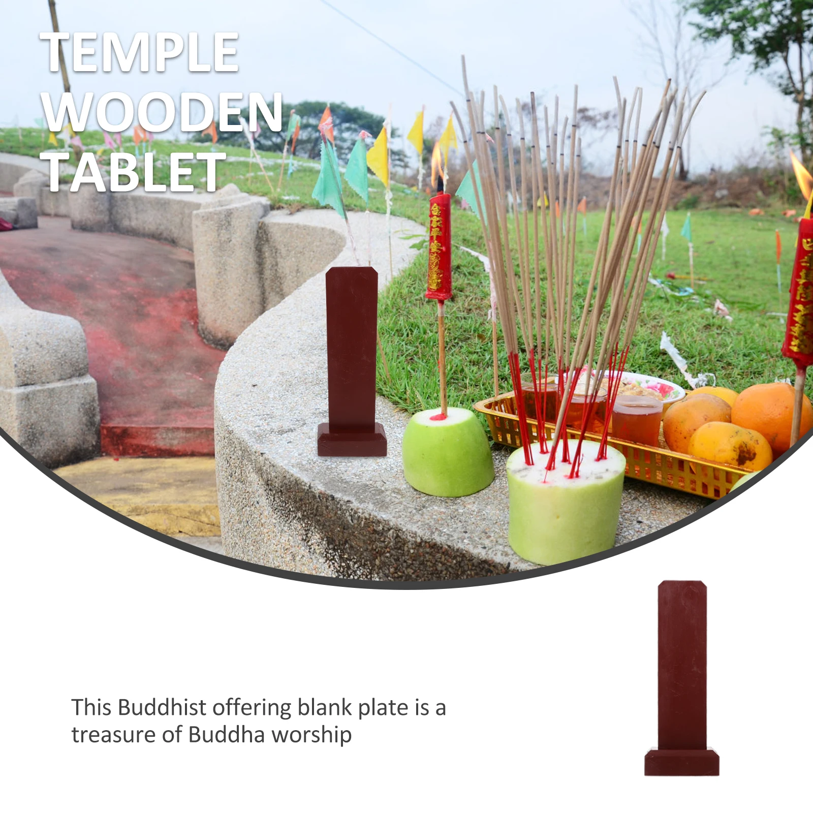 

Ancestors Spirit Card Solid Wood Decoration Offering Tablet for Temple Supply Premium Material Cemetery Grave