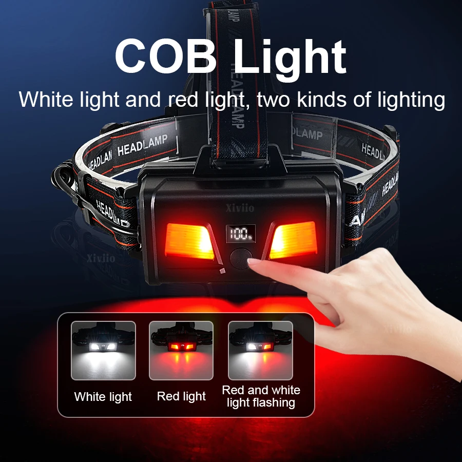 ไฟฉายคาดศีรษะที่ทรงพลังที่สุด 4500000LM ไฟฉายคาดศีรษะแบบชาร์จไฟได้ 18650 ไฟฉายคาดศีรษะกำลังสูง ไฟฉายคาดศีรษะ UV สำหรับตั้งแคมป์ ล่าสัตว์