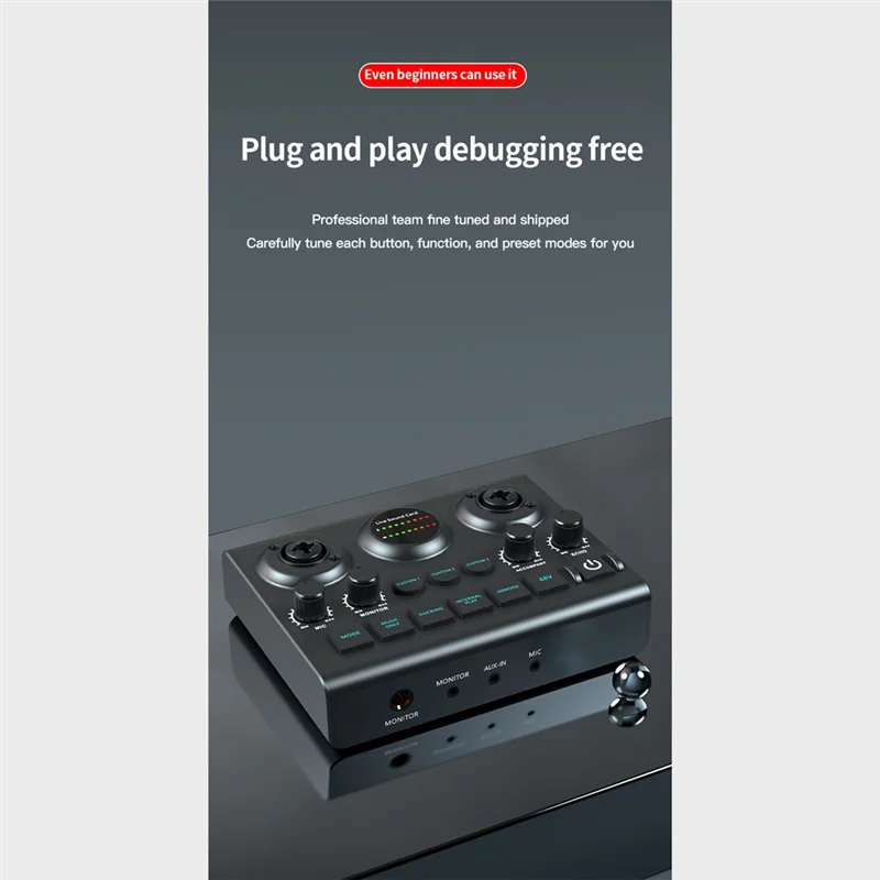 

Microphone Sound Card Live Sound Card Singing Performance Sound Card For Microphones And Musical Instruments-Y41A