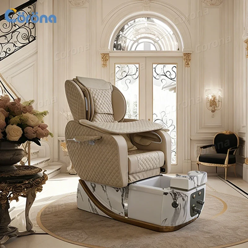 

Luxury Spa Pedicure Chair with Colorful Light Pipeless Foot Surfing Massage Salon Furniture for Relaxation And Comfort