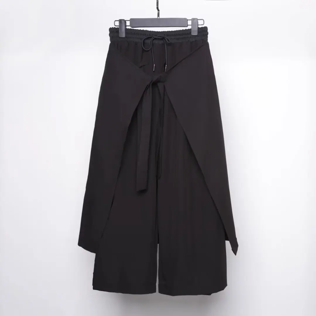 

Y2K Japanese Fashion Black Hakama Pants for Women Wide Leg Skirt Style Baggy Trousers Casual Streetwear Party Outfit