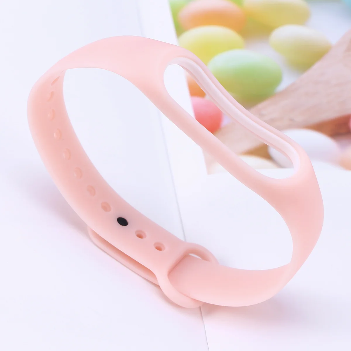 Pulseira de silicone banda de substituição rosa no 10 ajuste ajustável para mi banda 3 pulseira inteligente moda durável à prova dwaterproof água