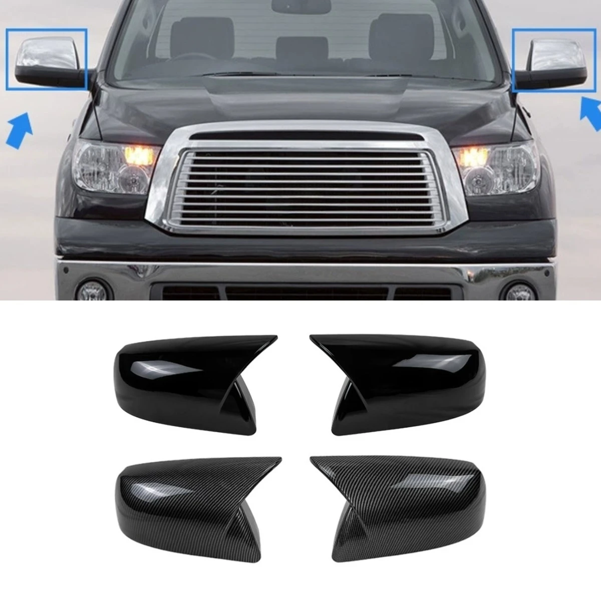 

Car Rearview Cover Protect Side Mirror Cover Mirror Caps For Toyota Tundra 2010-2021 Body Kit Car Accessories