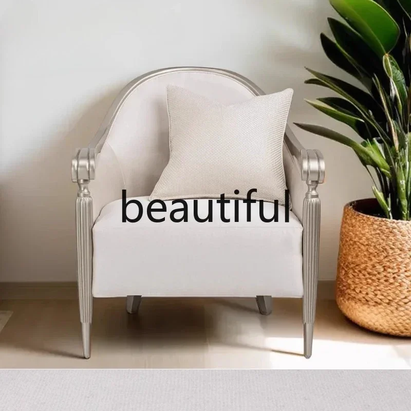 X  Modern, light luxury single sofa champagne color, sofa chair living room leisure