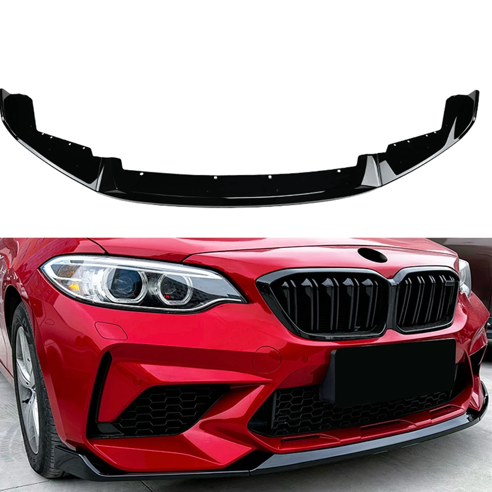 

Car Front Bumper Spoiler Lip Lower Splitter Blade Auto Part For BMW 2 Series F87 M2 Coupe 2016-2021 2 Door