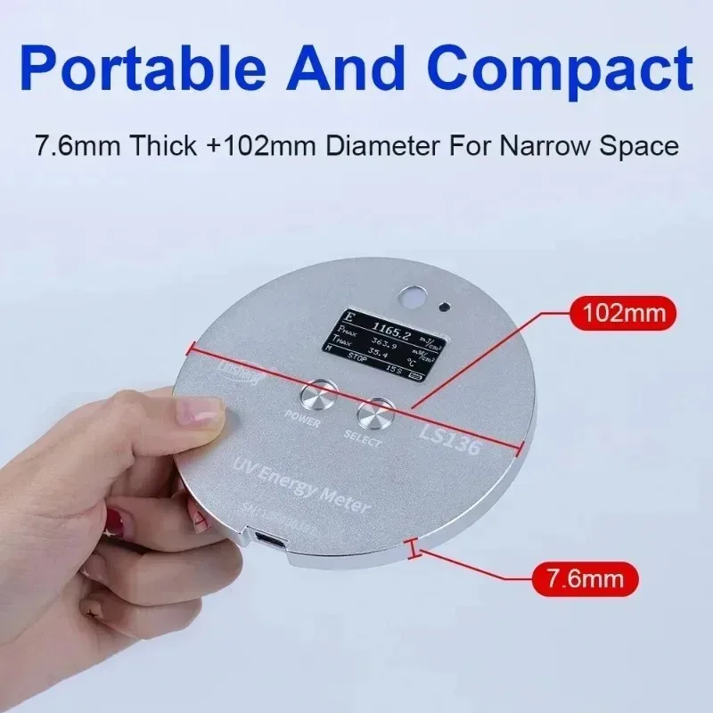 LS136 315nm a 400nm UVA integrador de intensidad UV potencia Puck radiómetro portátil medidor de radiación ultravioleta medidor de energía UV