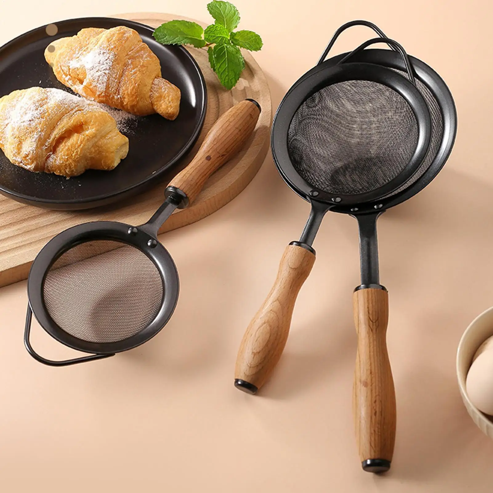 

Stainless Steel Wire Fine Mesh Fried Food Oil Strainer Flour Colander Sieve Sifter Pastry Baking Tools Kitchen Accessories