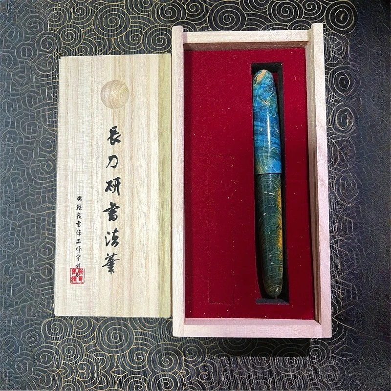 

BALAOYE Double-layer Long Knife Fountain Pen 0.7/1.0/2.0mm Nib Luxury Ink Wood Pen Elegant Gift Box Stationery Office Must-Have