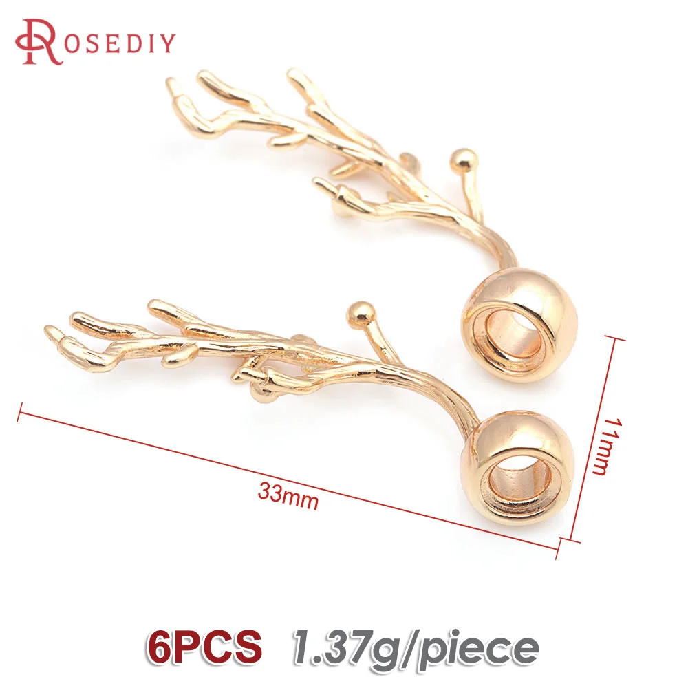 6PCS 18K Gold Color Brass Tree Branch Charms Pendants High Quality Diy Accessories Jewellery Making Rosediy official-website