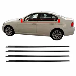 For BMW 3 Series E90 318i 320i 325i 330i 2004-2012 Car Weatherstrip Window Moulding Trim Seal Belt Exterior Accessories 4pcs