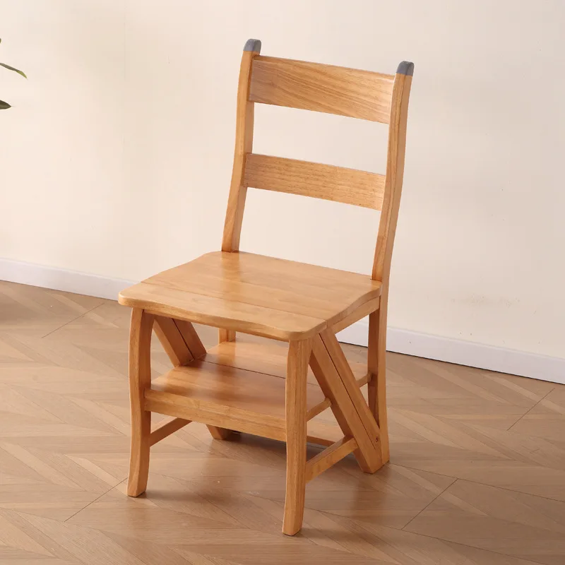Household solid wood multi functional dining chair folding
