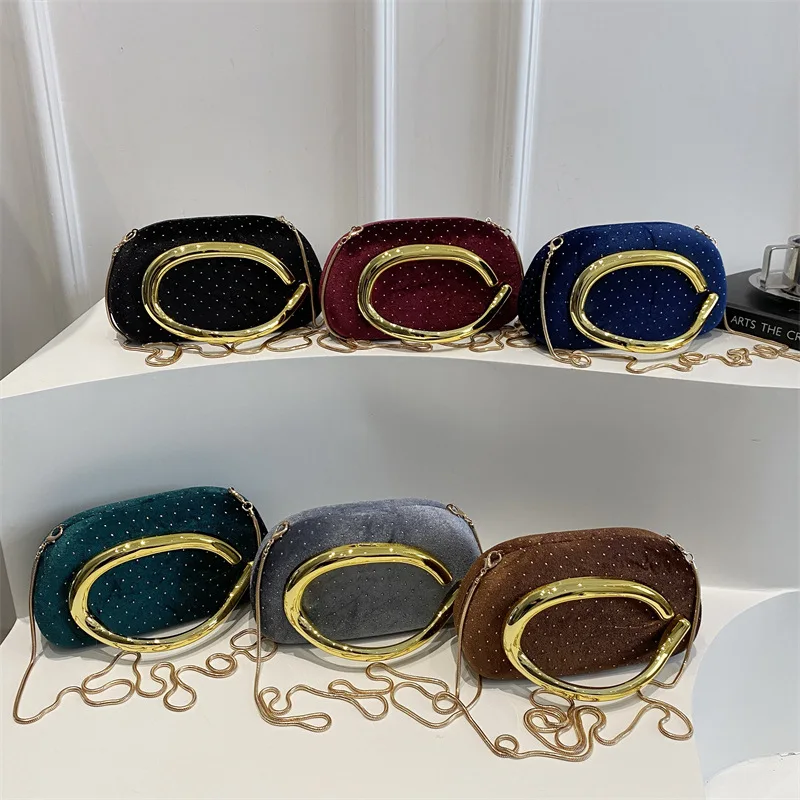 

Сверкающий клатч со стразами, женский элегантный вечерний кошелек, шикарная вечерняя сумка через плечо, минималистичная кожа с блестящим браслетом