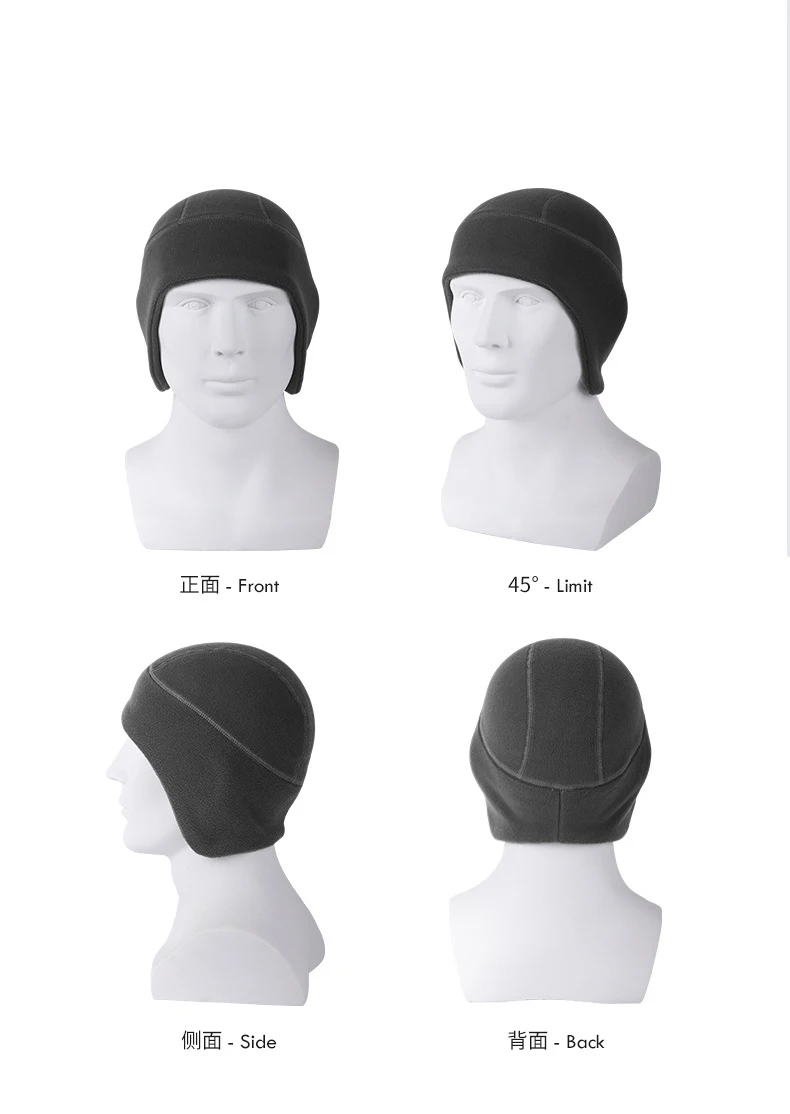 Radfahren Beanie Warme Kappe Winter Im Freien Männer Polar Fleece Ohr Abdeckung Frauen Winddicht Kalt-Proof Elastische Skifahren Run Weiche fahrt Hut – Detail 6