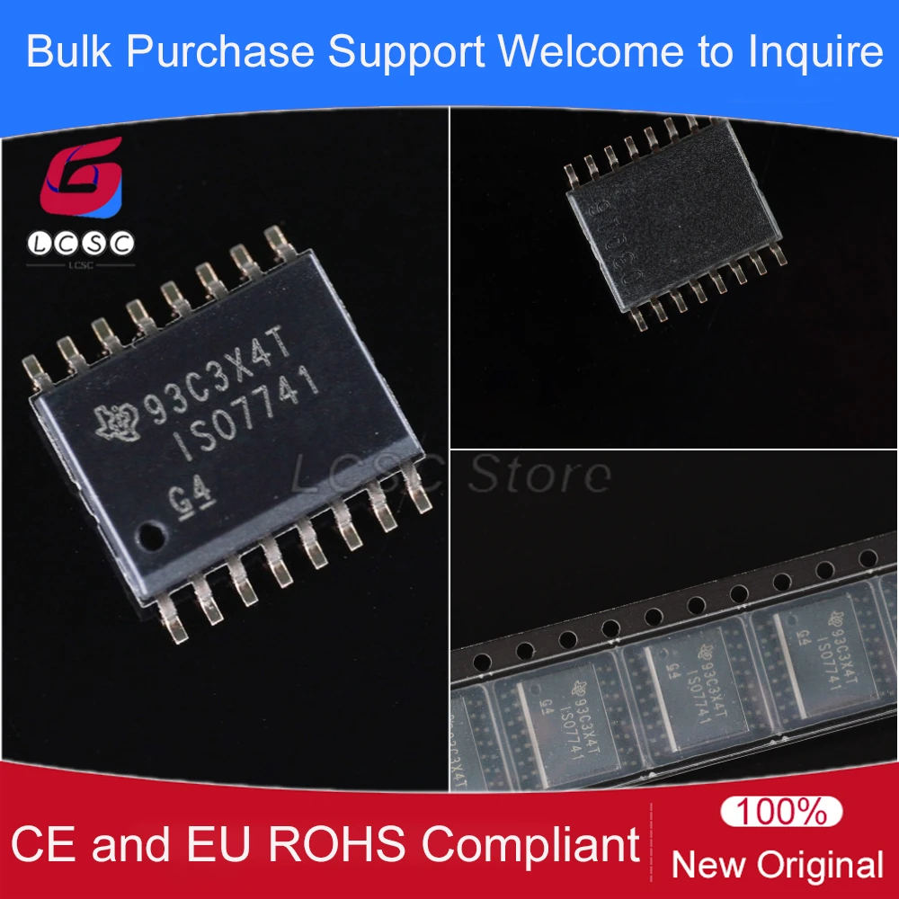 10Pcs/Lot Original ISO7741 EMC Reinforced General Purpose Digital Isolator 5000Vrms 4 Channel 100Mbps CMTI 16-SOIC ISO7741DWR