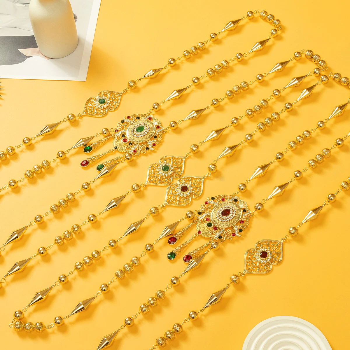 gold-plated-wedding-belt-for-women-sparkling-crystal-embedded-jewelry-accessory-for-brides-ladies-wedding-supplies