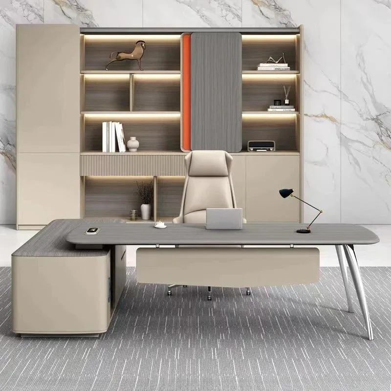 

Стол Офисный стол со стулом Водонепроницаемый L-образный дизайнерский стоячий ящик для стола Высота исследования Эстетическое чтение Escritorios Mesa