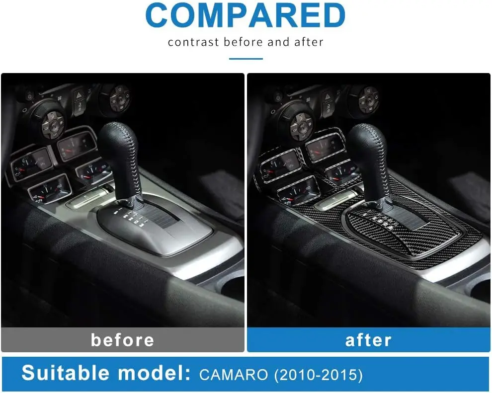 

For Chevrolet Camaro 2010-2015 Dashboard Decal Shift Panel Cover Sticker Center Console Interior Modified Carbon Fiber