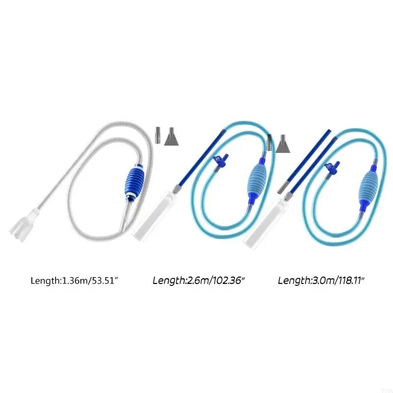 77JA Aquarium Siphon เครื่องดูดฝุ่นน้ำแลกเปลี่ยน Aquarium Siphon ถังทำความสะอาด Siphon ถังปลาห้องน้ำดูด