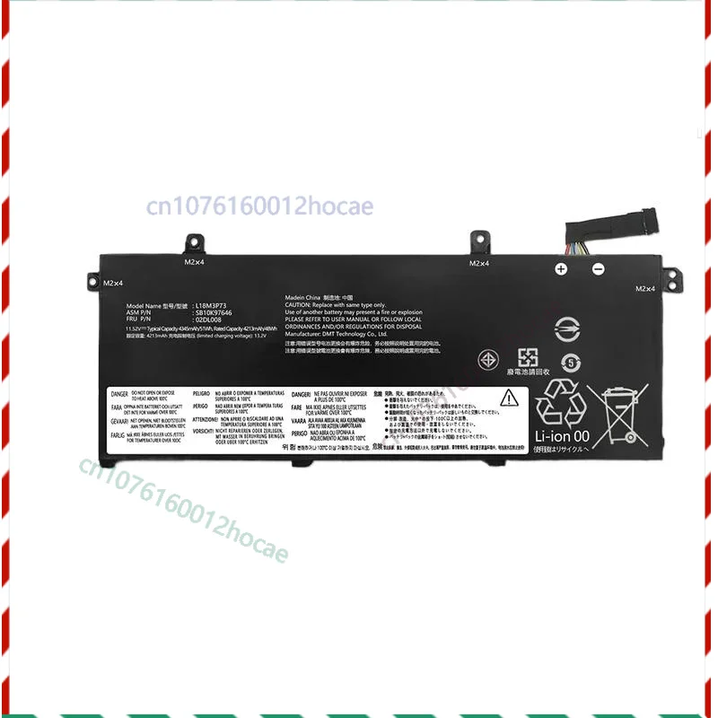 

L18M3P73 L18L3P73 L18M3P74 Аккумулятор для ноутбука Lenovo ThinkPad T490 T495 P43S L18C3P72 SB10T83122 02DL007 11,52 В 51 Втч