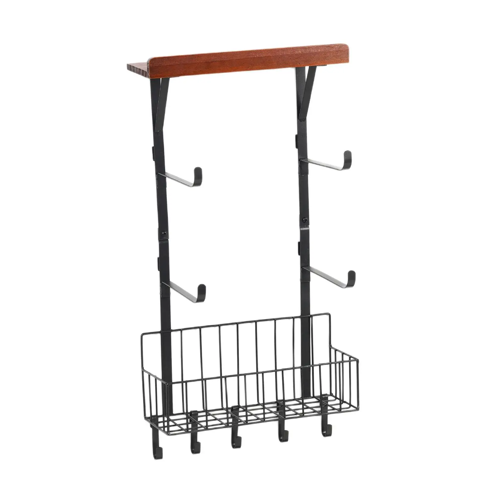 Bathroom Wall Mounted Shelf with Basket Iron Storage Rack for Shower Organizer Kitchen Utensils Holder Floating Shelves for