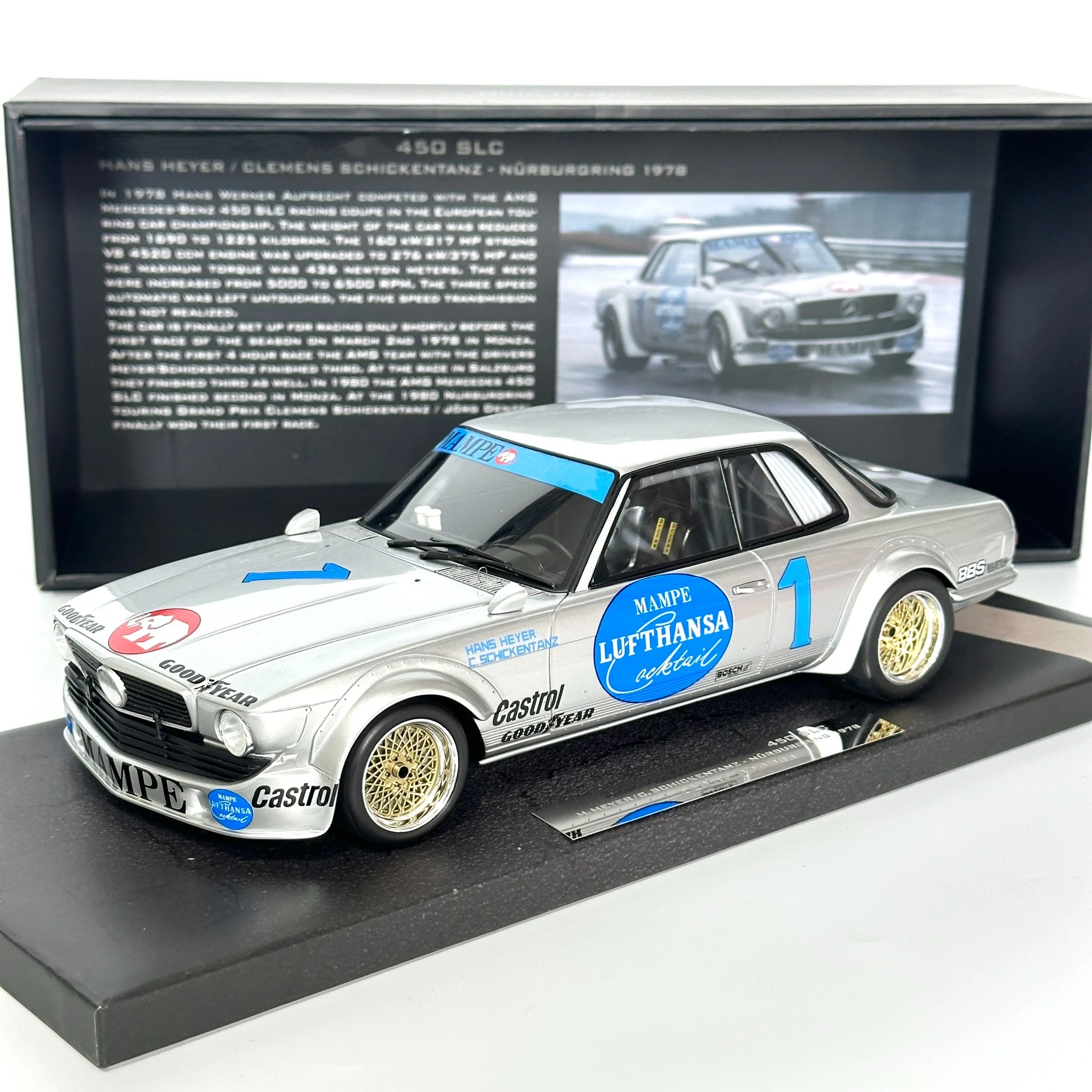 ミニアンプ-合金金属静的車モデル,限定版,シミュレーション玩具,ギフト,1:18, 450 slc,#1, #78